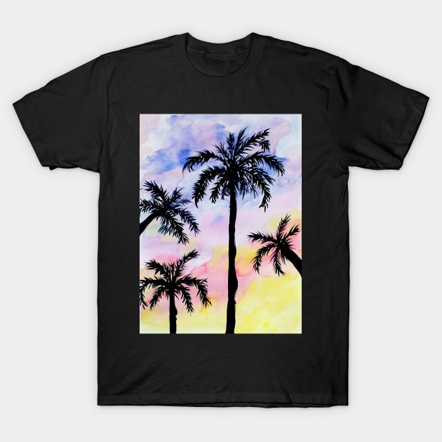 Summer Beach Palm Tress T-Shirt by ZeichenbloQ